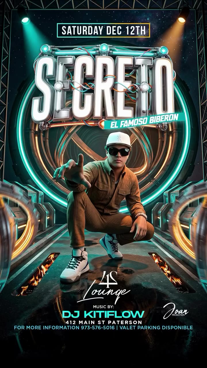 Secreto El Famoso Biberón at 412 Lounge, December 12, 2026 event flyer